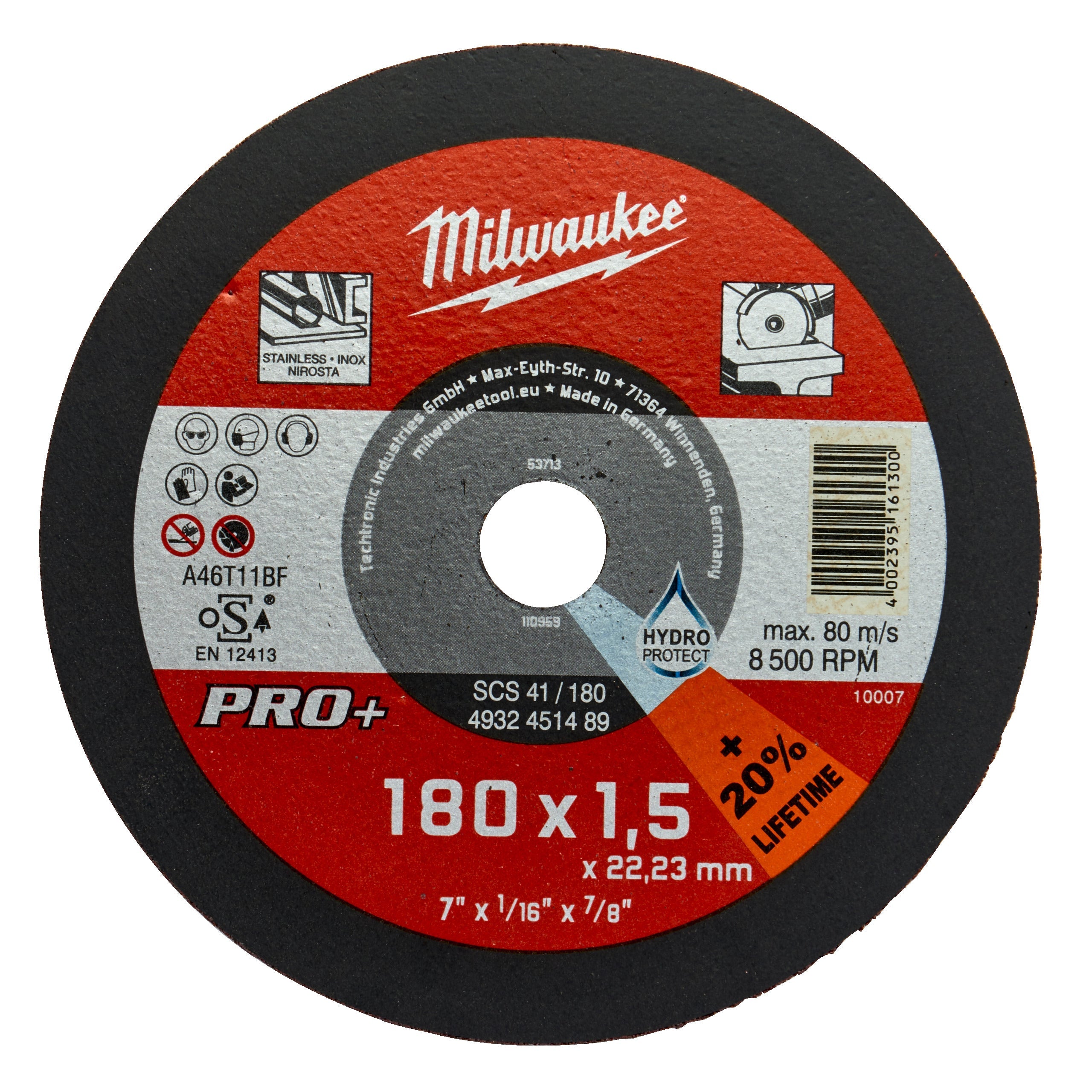 Disc PRO+ pentru debitare metal plat 180X1,5 PRO+ Milwaukee cod 4932451489