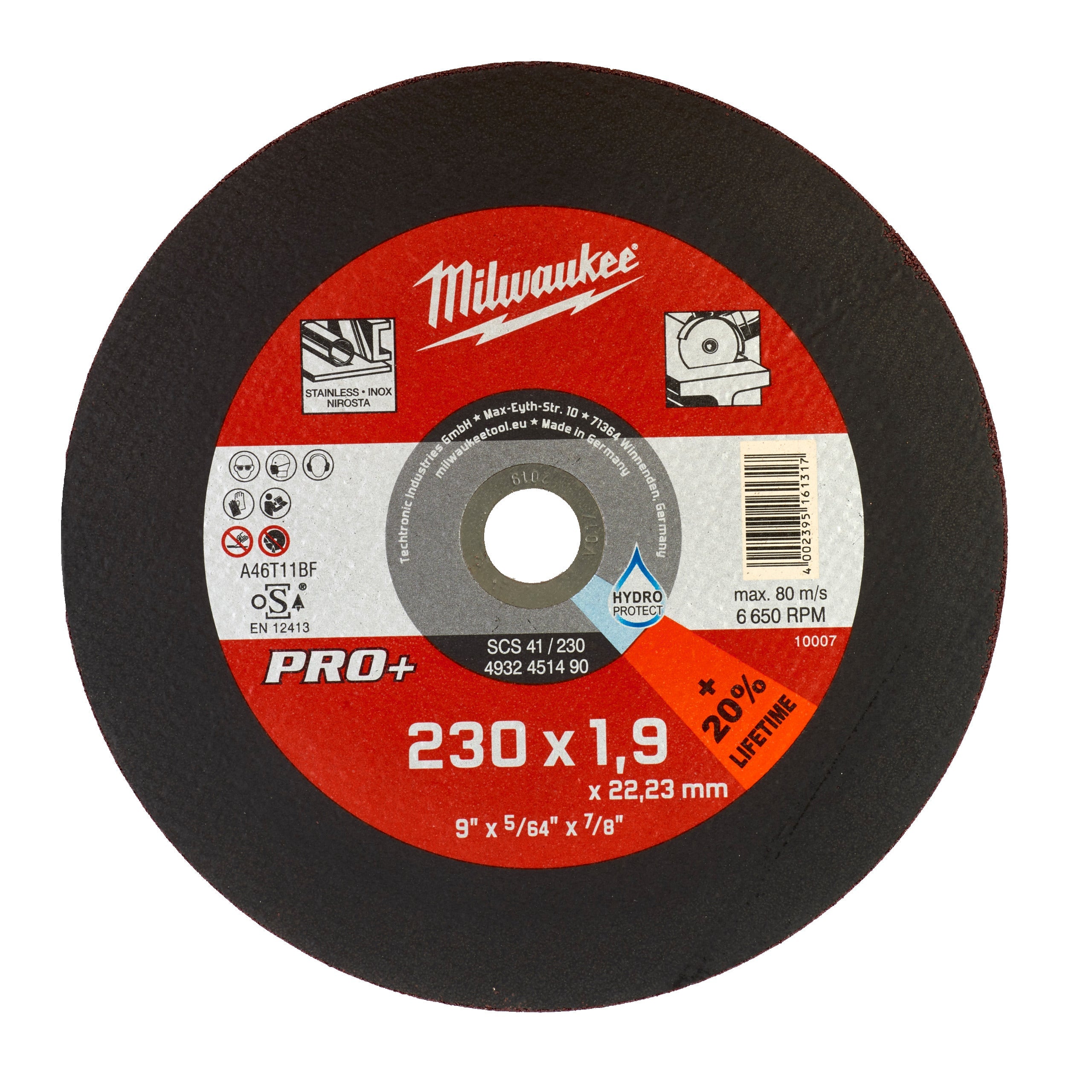 Disc pentru metal plat 230X1,9 PRO+ Milwaukee cod 4932451490