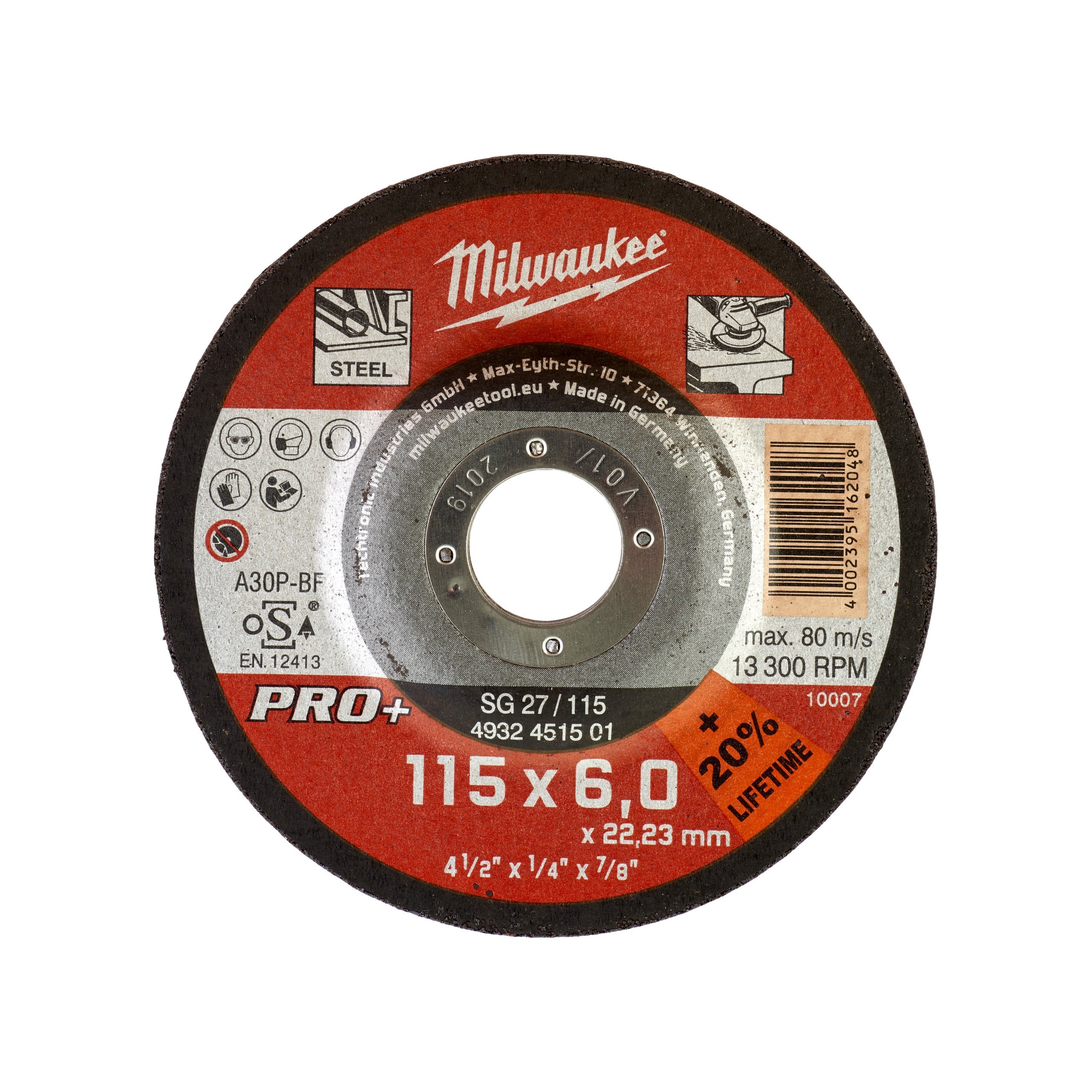 Disc pentru șlefuit metal 115X6 PRO+ Milwaukee cod 4932451501