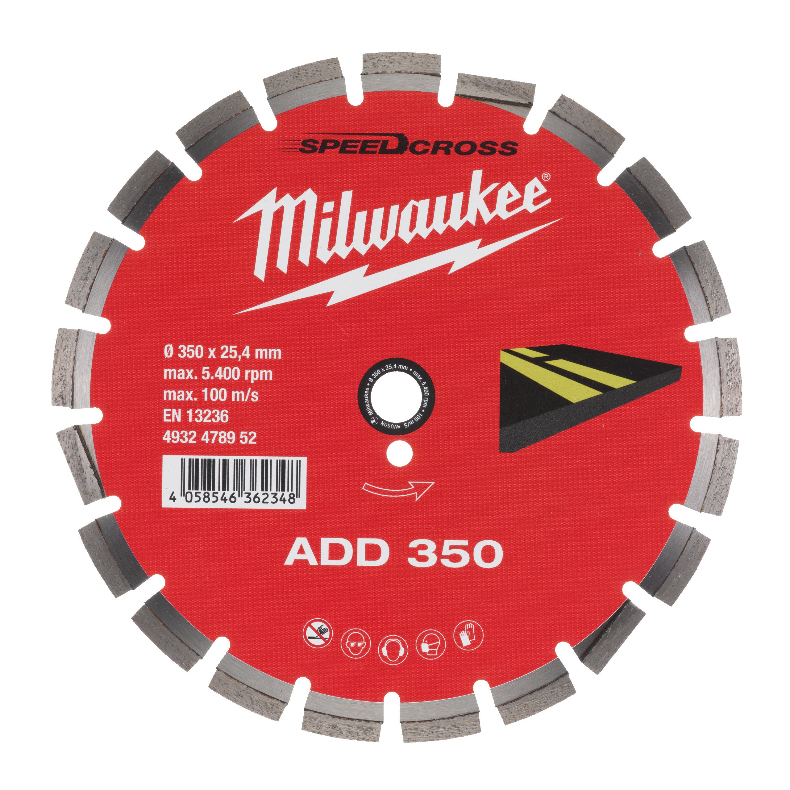 Disc diamantat ADD 350x25,4 SPEEDCROSS™ Milwaukee, cod 4932478952