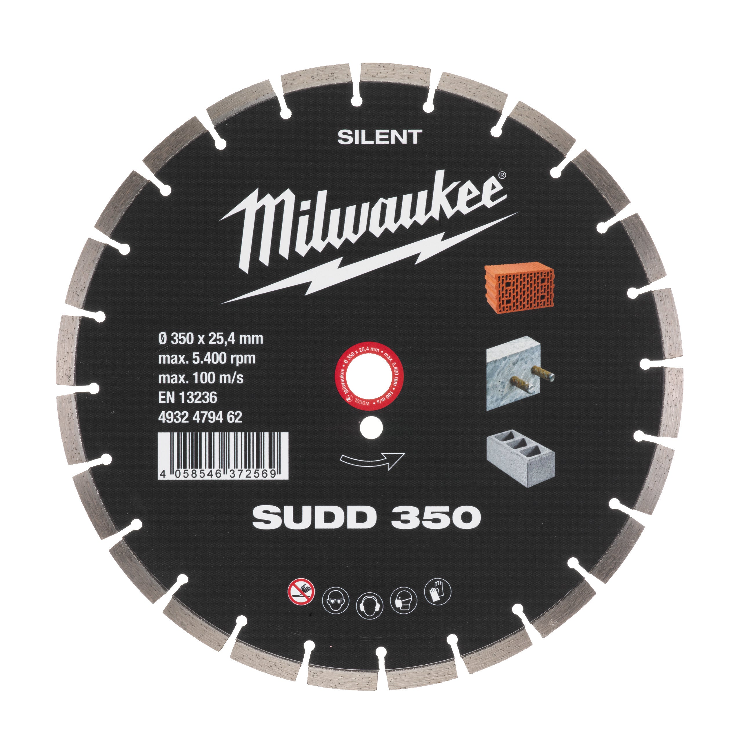 Disc diamantat SUDD 350x25,4 Milwaukee, cod 4932479462