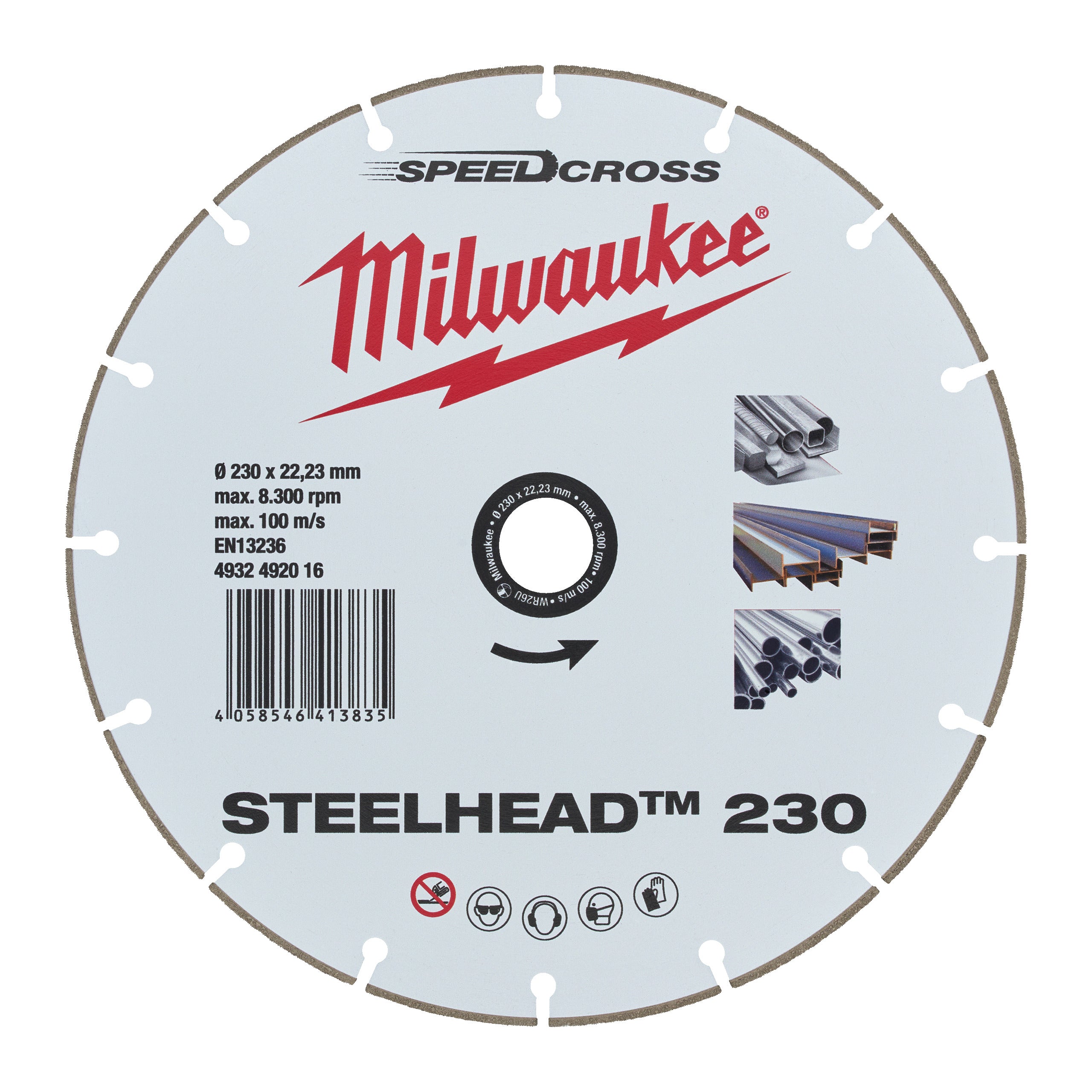 Disc diamantat Premium Steelhead 230mm, Milwaukee, cod 4932492016