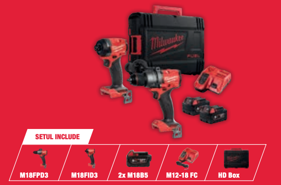 Set Milwaukee M18FPP2A3-502X POWER PACK IN2, cod 4933480873