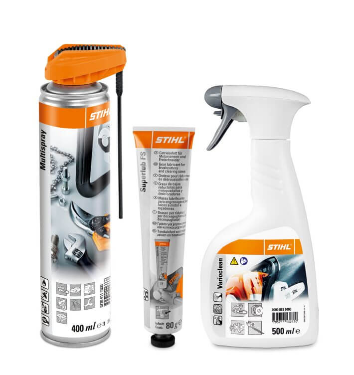 Kit de întreținere Stihl FS Plus Clean Kit (Multispray 400ml + vaselină Superlub 80g + Varioclean 500ml), cod 07825168602