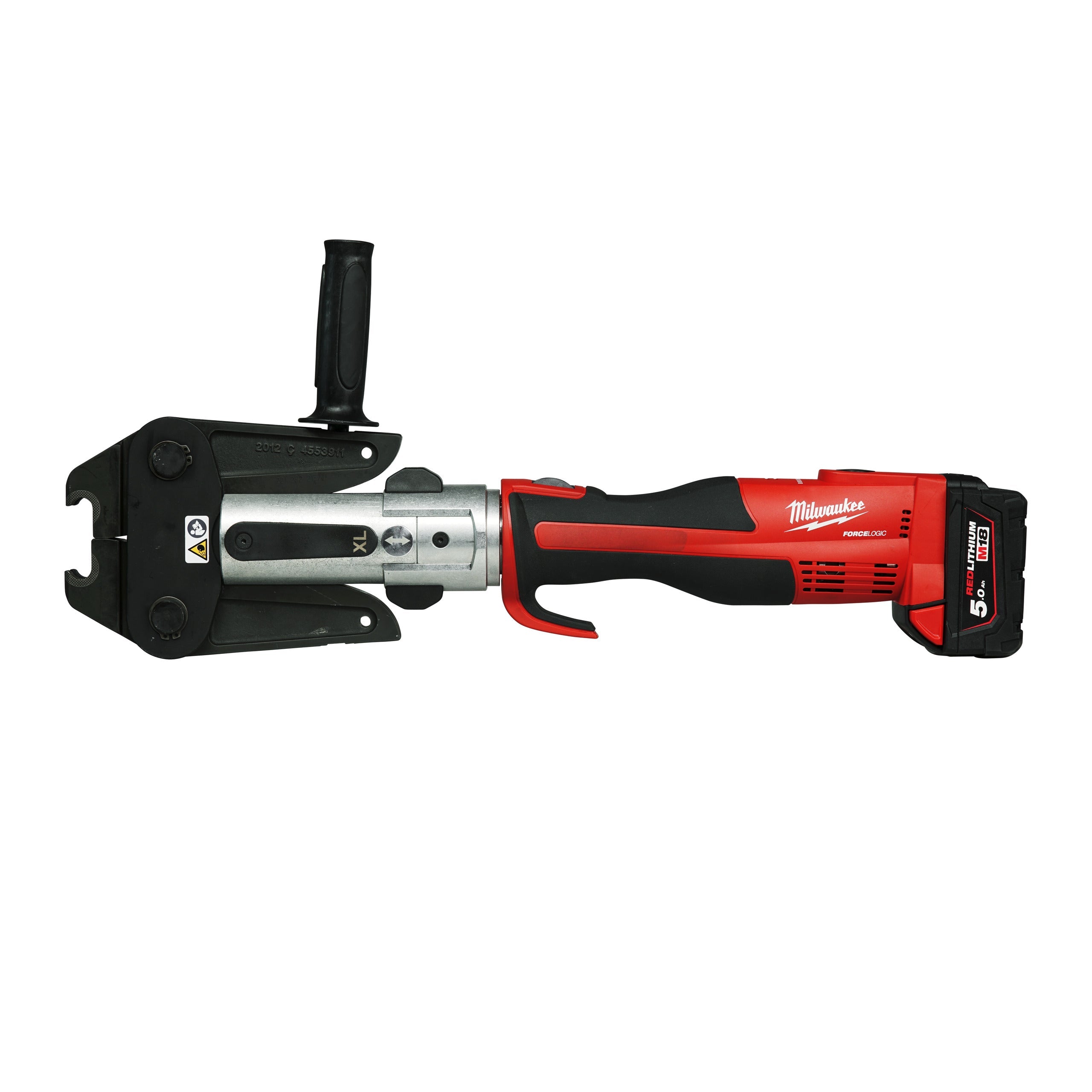 Presă XL M18™ FORCE LOGIC™ cu motor fără perii Milwaukee M18BLHPTXL-502P, cod 4933479441, 2 x M18 B5 acumulator, M12-18 C încărcător, PACKOUT™ box - BIG STORE (Dynamic Tools SRL)