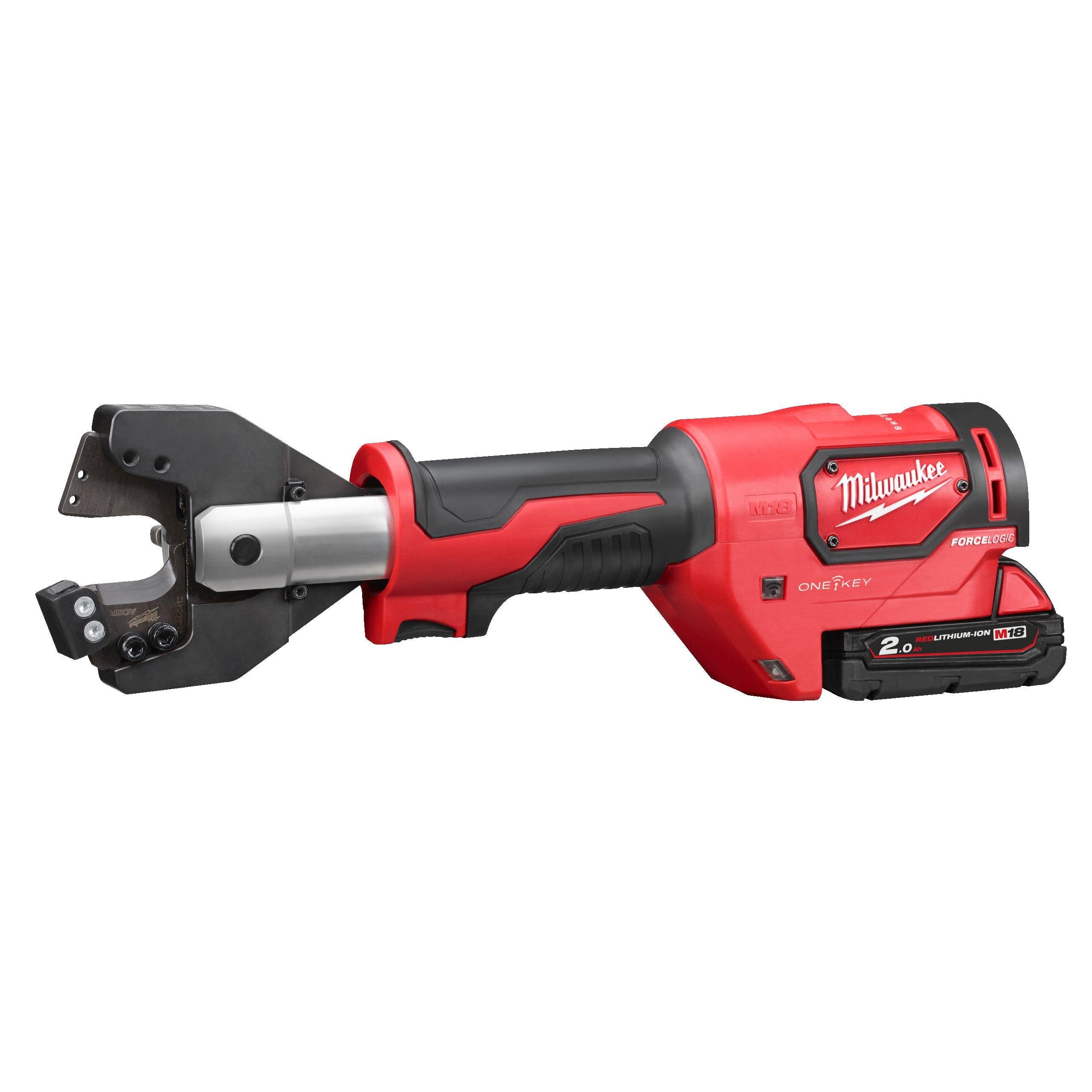 Dispozitiv hidraulic tăiere cablu 35 mm M18™ FORCE LOGIC™ Milwaukee M18ONEHCC-201C, cod 4933464304, 1 x M18 B2 acumulator, M12-18 C încărcător, cutie plastic - BIG STORE (Dynamic Tools SRL)
