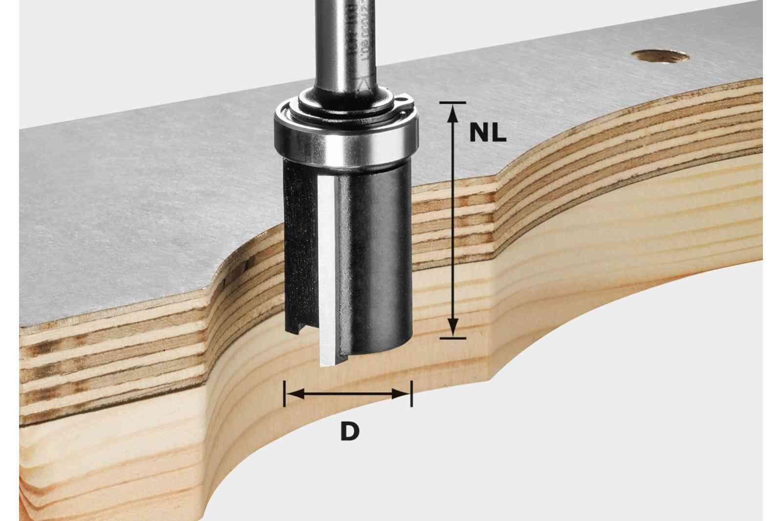 Freză pentru muchii, coadă 8 mm, cu rulment de ghidare Festool D19/NL25 KL, cod 491028 - BIG STORE (Dynamic Tools SRL)