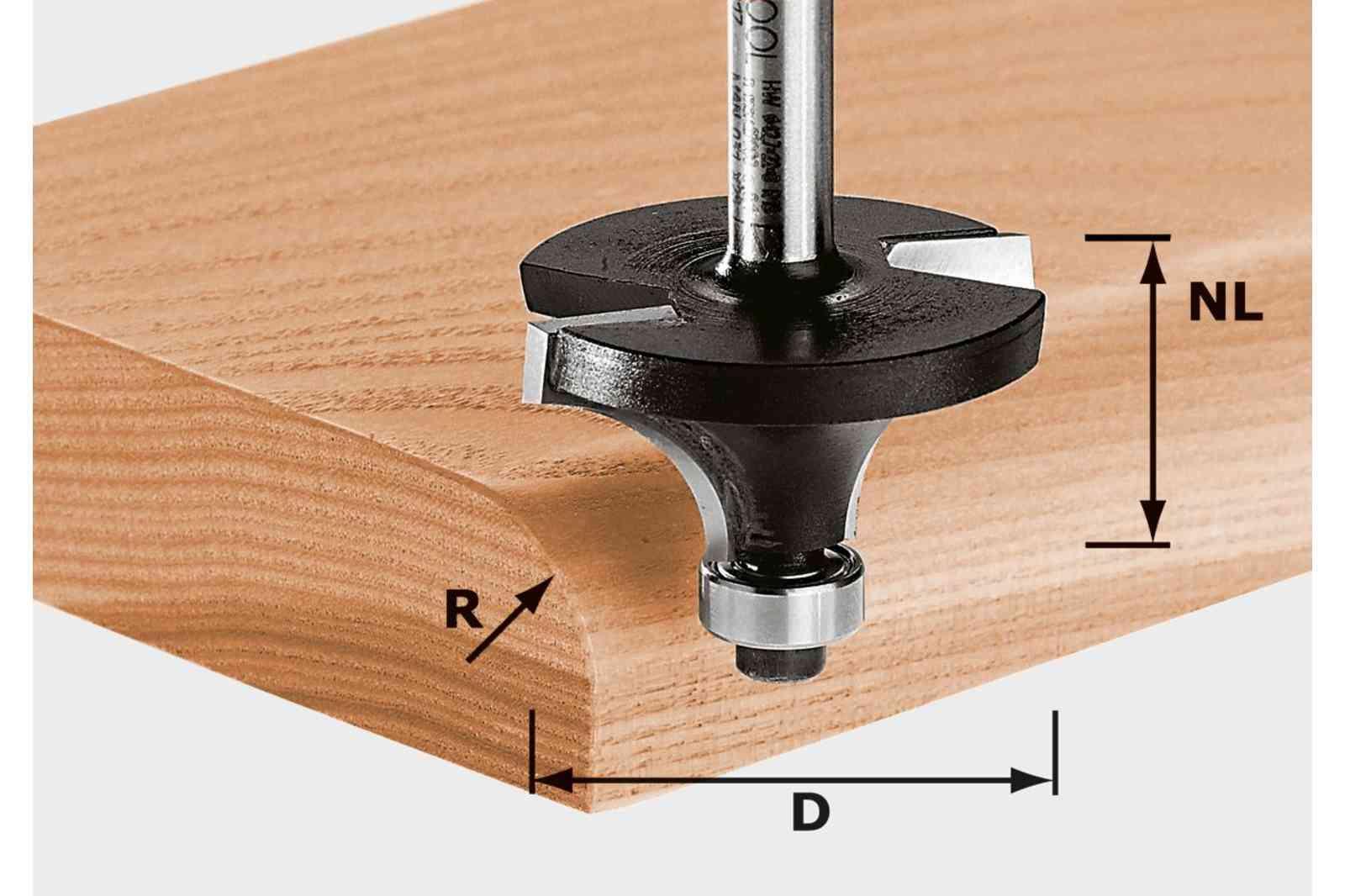 Freză de profilat, coadă 8 mm Festool HW D16,7/R2 KL, cod 491009 - BIG STORE (Dynamic Tools SRL)