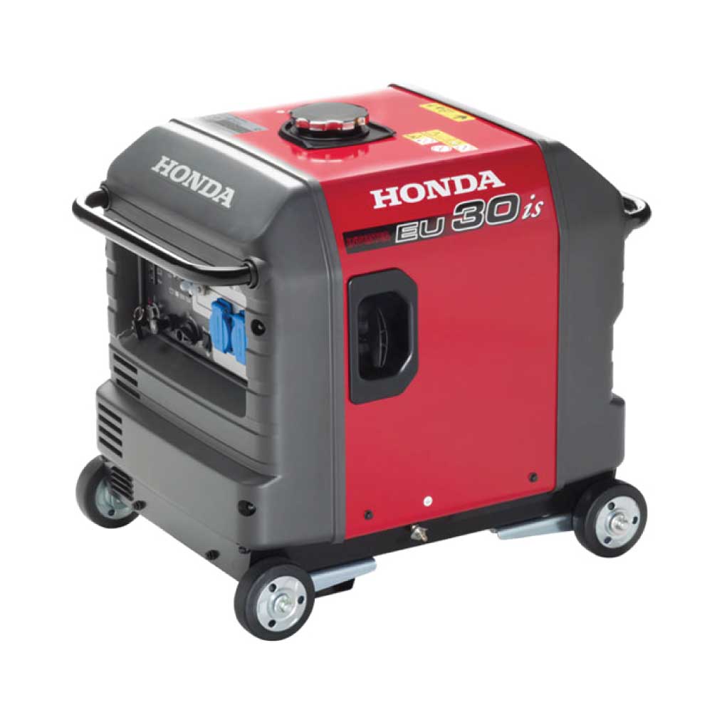 Generator curent monofazic Honda INVERTER EU30IS1 [GA6 (GW1)], 2,8kVA, motor Honda GX200, 5,8CP, pe benzină, insonorizat, răcire cu aer, pornire electrică, cu roti de transport